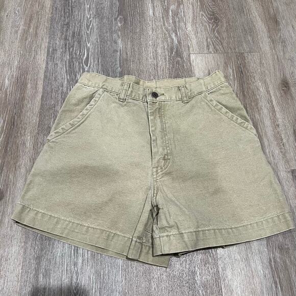 Patagonia Vintage Tan Beige Hiking Canvas cotton Shorts Size 30 - Picture 2 of 11